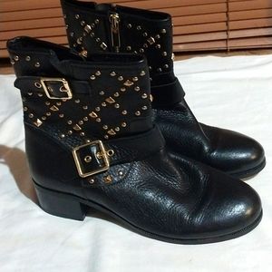 Studded Black Ankle Boots